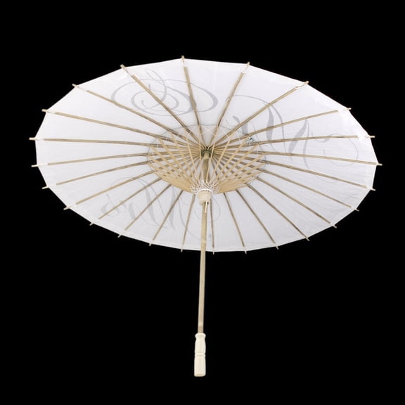 Mobutofu 1Set Round Decorative Paper Parasol Umbrella White Chinese Traditional Style For Bridal Showers