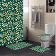 thumbnail image 1 of FMSHPON Leaf 4 Piece Bathroom Set Shower Curtain Bath Rug Contour Mat and Toilet Lid Cover, 1 of 8