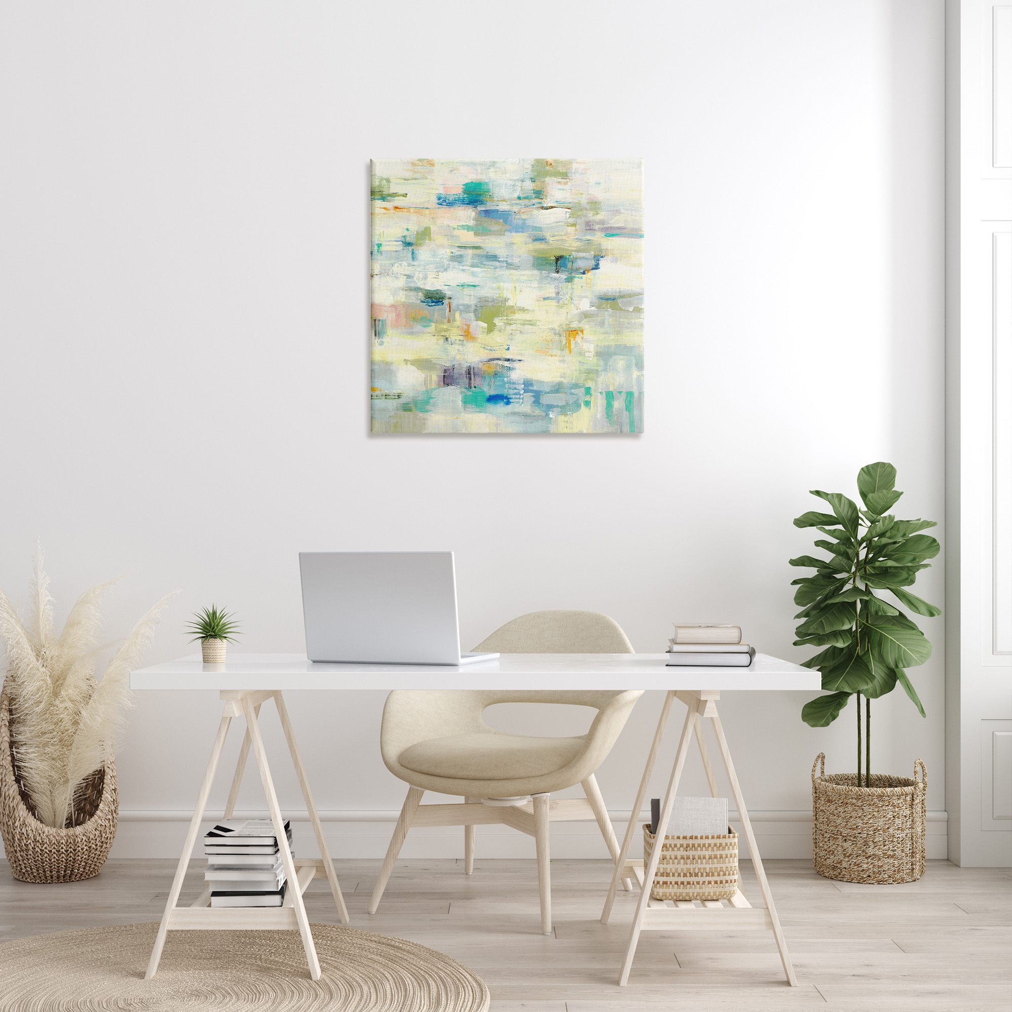 Stupell Industries Fluid Abstract Pattern Abstract Painting Gallery Wrapped Canvas Art Print Wall Art, 30 x 30