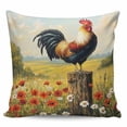 thumbnail image 2 of Spring Floral Rooster Decorative Pillowcase 18''x18'', Farmhouse Vintage Rooster Throw Pillow Covers Soft Cushion Case for Couch Sofa Bedroom Living Room, Pillowcase Boho Decor, 2 of 8