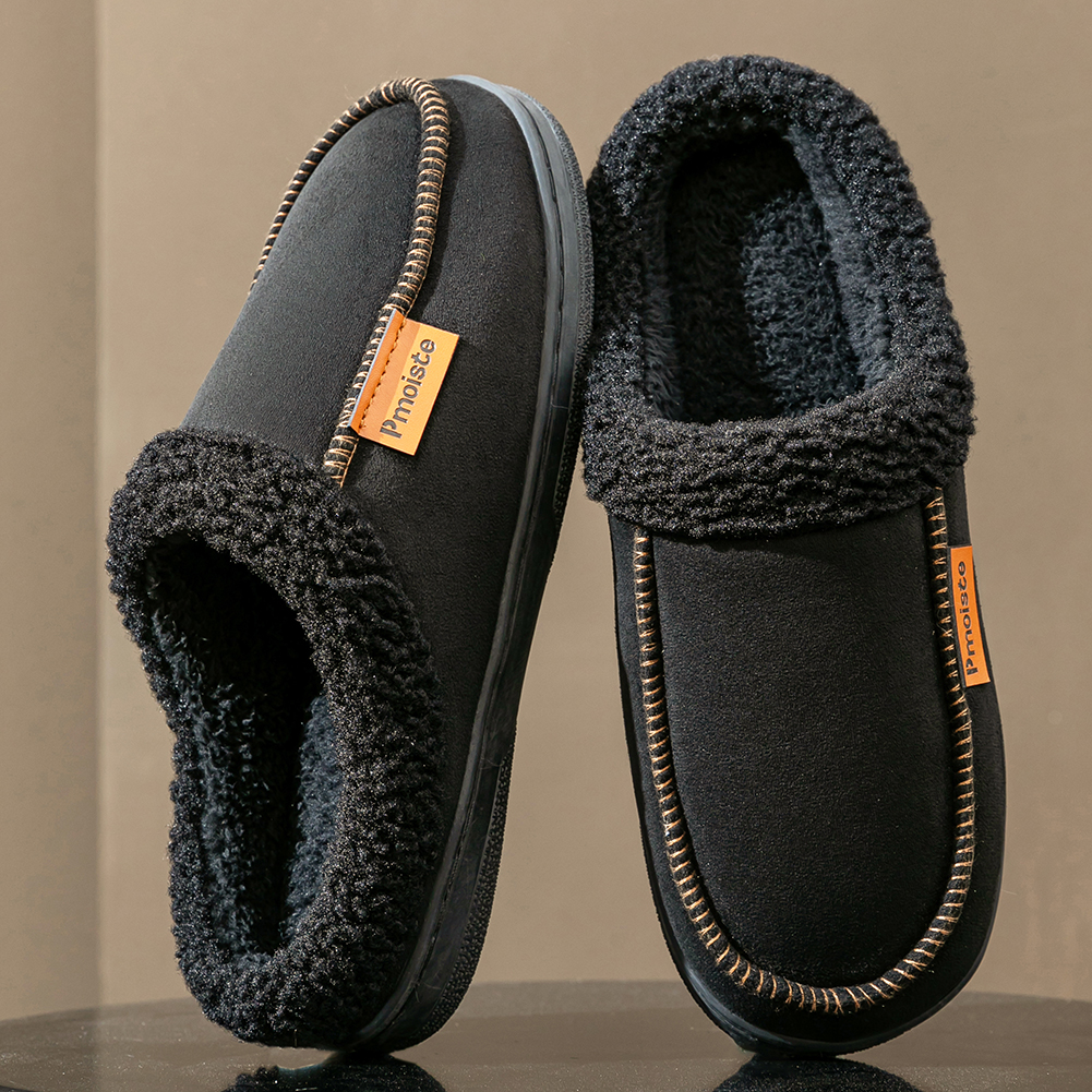 ISOTONER Slippers Mens Size 9.5 10.5 Black Slip On Plush Lined Gel Memory Foam ISOTONER Slippers Mens Size 9.5 10.5 Cream Slip On Plush  main image 2