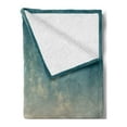 thumbnail image 2 of Sky Soft Flannel Fleece Throw Blanket, Horizon Illustration Scenic Natural Beauties Summer Season Inspired Peaceful, Cozy Plush for Indoor and Outdoor Use, 70" x 90", Petrol Blue Peach, by Ambesonne, 2 of 5