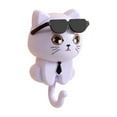 thumbnail image 2 of Cqxid Hooks Under $5 Cat Key Holder Creative Cat Shape Hooks 2 Pack Adhesive Coat Hooks Cute Cat Hooks With Sunglasses Decorative Cat Hooks For Keys Towel Hat Coat, 2 of 7