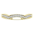 thumbnail image 2 of Dazzlingrock Collection Round White Diamond Contour Curved Stackable Wedding Band for Women (0.10 ctw, Color I-J, Clarity I2-I3) in 10K Yellow Gold, Size 5, 2 of 6