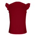 thumbnail image 5 of YigeTops Women's Plaid Trim V Neck Blouse Sleeveless Loose Tank Tops Casual Summer Tunic Tops Red S, 5 of 6