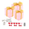 thumbnail image 1 of Juego de 3 cajas de regalo iluminadas para Navidad, decoración para fiestas al aire libre de Año Nuevo Cálido, 1 of 9