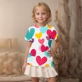 thumbnail image 5 of Virmaxy Boys Girls Cute Printed Tops Kids Baby Short Sleeve Round Neck Tops Summer Loose Trend Pullover Shirt Hot Pink 13 Years, 5 of 7