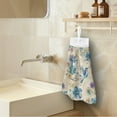 thumbnail image 3 of ZIATUBLE Flower Hummingbird Kitchen Hanging Towels Absorbent Dish Cloths Towel with Snap Button Hand Towels for Bathroom Pack of 2 Machine Washable Dish Towel Hand Towels Home Decor, 3 of 7