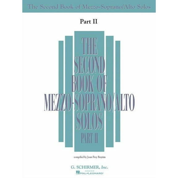 The Second Book of Mezzo-Soprano Solos, Part 2, (Paperback)