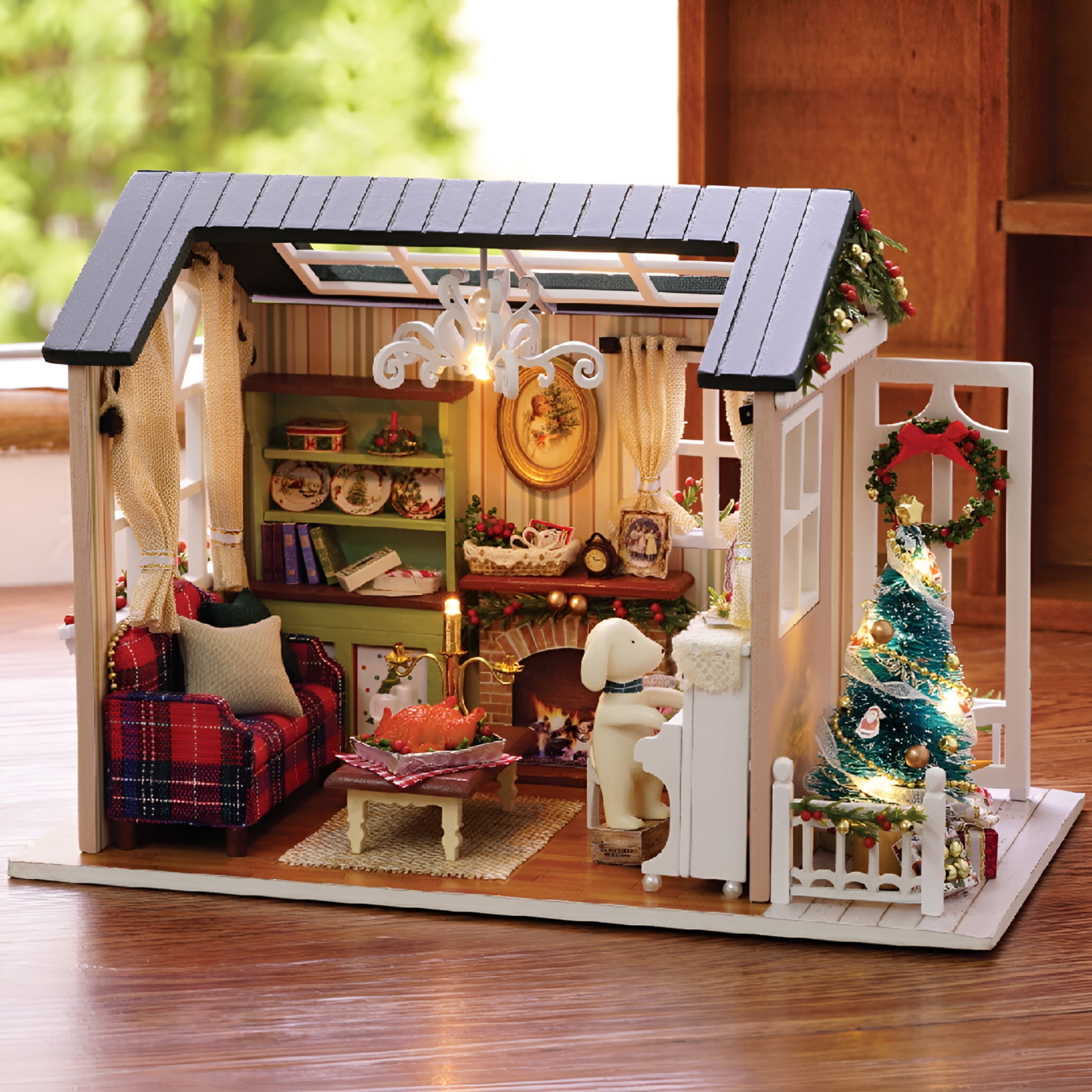 BESTSKY 2026 New Diy Dollhouse Wooden Room Assemble Kit Home Decoration Miniature House Model Self-Installed Simulation Dollhouse,For Home Decor,Crafting,Collecting,Diy Projects