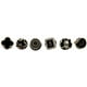 thumbnail image 1 of Bewildely 30 piezas camisa cárdigan vástago botón blusa abrigo sombrero pantalones diamantes de imitación botones de Metal broche Pin gemelos Tela de costura y artesanía Negro/22-27, 1 of 6