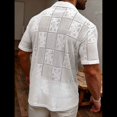 thumbnail image 4 of Camisas de Punto con Botones para Hombre, Camisas Vintage de Corta, Camisas Casuales de Playa para Verano. XXL, 4 of 9