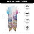 thumbnail image 6 of HELLHERO Colorful Jellyfish and Starfish Design Long Kimono Swimsuit Cover Up Loose Polyester Quick Dry Bathing Suit Cover Up, 6 of 6