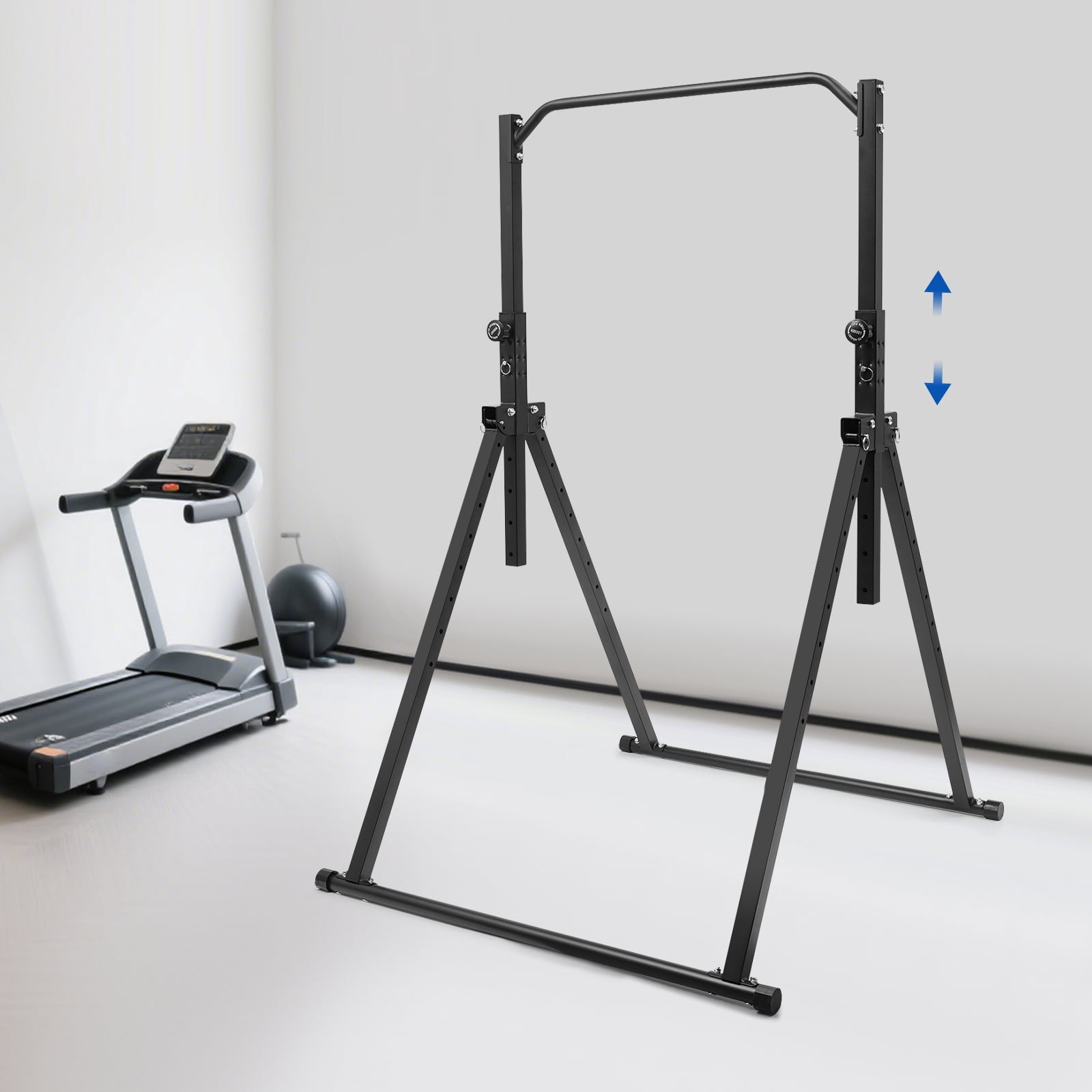 Miumaeov Foldable Pull Up Bar, Power Tower Workout Dip Station Height Adjustable Pull Up Bar for Home, Multifunction Fitness Tower Station Gym Training Equipment