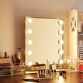 thumbnail image 2 of Byootique Large Hollywood Vanity Mirror with 10 LED Lights Lamp Tabletop 20"x26" Makeup Mirror Dimmable Switch with Power for Bedroom Backstage Salon(Gold), 2 of 10