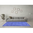 thumbnail image 3 of Ahgly Company Indoor Round Oriental Blue Industrial Area Rugs, 6' Round, 3 of 4