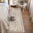 thumbnail image 2 of Roxstand 2'x5' Washable Runner Rug for Hallway Entrance Bedroom Entryway, Vintage Non Slip Stain Resistant Kitchen Rugs, Brown, 2 of 10