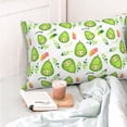 thumbnail image 4 of Zufioo Kawaii Avocado Print Double-Sided Throw Pillow Cover, Pillow Protector Home Decor - With Hidden Zipper, Suitable for Bedroom, Living Room, Car Interior-20"x30", 4 of 6