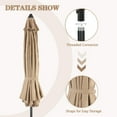 thumbnail image 5 of Ulax Furniture 9 Ft Outdoor Sunbrella Market Umbrella with Aluminum Pole, Tilt Button and Crank Lift, Heather Beige (Base Not Included), 5 of 8