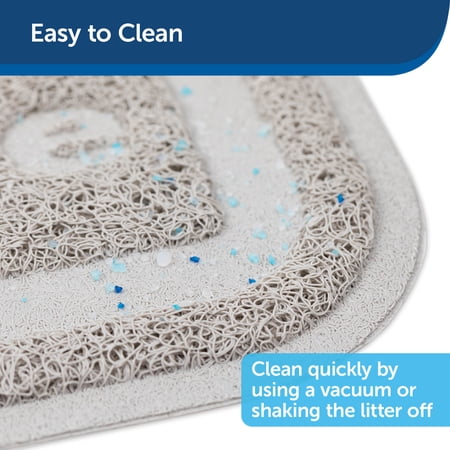 PetSafe Anti-Tracking Litter Mat, Works with All Cat Litter Boxes, Non-Slip, Durable, Gray, Large