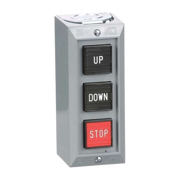 Square D Push Button Control Station,Up/Down/Stop 9001BG305