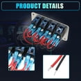 thumbnail image 3 of Car Marine Boat 4 Gang 5 Pin Toggle Rocker Switch Panel 12V/24V Circuit Breaker Blue LED Indicator Waterproof Aluminum Alloy Gold Tone, 3 of 7