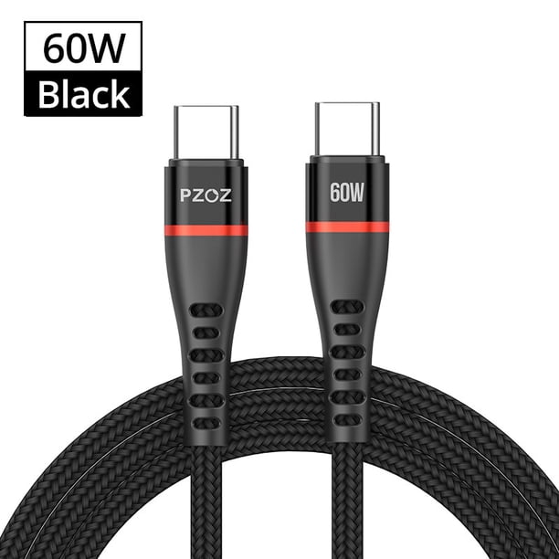 PZOZ 100W USB C a USB tipo C Cable de carga rápida 4,0 PD 5A carga rápida para MacBook iPad Samsung Xiaomi 60W USBC Cable cargador Tan Jianjun unisex