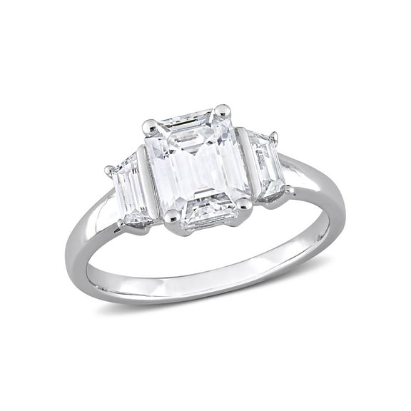 Everly Women's Created Moissanite Sterling Silver Engagement Ring