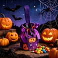 thumbnail image 6 of Qocolcyl Pumpkin Ghost Print Halloween Drawstring Candy Bag, Reusable Fabric Trick Or Treat Gift Pouch, Halloween Decor, Indoor Outdoor Party Favor Snack Storage Bag Holiday Goodie Carry Supplies, 6 of 6
