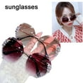 thumbnail image 3 of Rimless Rhinestone Sunglasses Women Men Fashion Gradient Lens Glasses Sun R1A8, 3 of 8