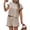 Brown, variant on Short Sleeve Stripe Print Women 2 Pieces Lounge Sets Tops and Shorts Pants Sets