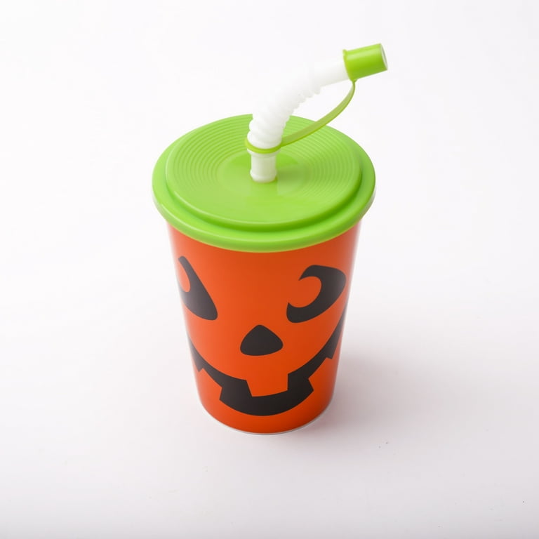 Cool Gear, Dining, Cool Gear Skull Tumbler Insulated Travel Drink Cup Lid  Orange Halloween