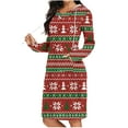thumbnail image 2 of TIMIFIS Robe Chandail à Capuche Longue Décontractée pour Femme, Robe de Noël Laide, Robe à Capuche Légère à Manches Longues avec Poche, 2 of 6