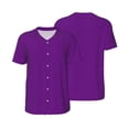 thumbnail image 3 of Daiia Purple Mens Baseball Jersey Button Down Shirts Short Sleeve Sports Uniforms-Small, 3 of 9