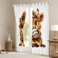 thumbnail image 3 of jejeloiu Highland Cow Leopard Print Curtains Pack of 2 (42x84 Each) Kids,Cute Farm Print Curtains Blackout, 3 of 7