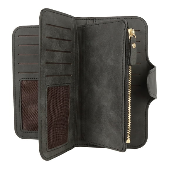 Egoelife Women Wallet Soft PU Leather Trifold Purse Large Capacity Credit Card Holder Zipper Coin Pocket Clutch with ID Window