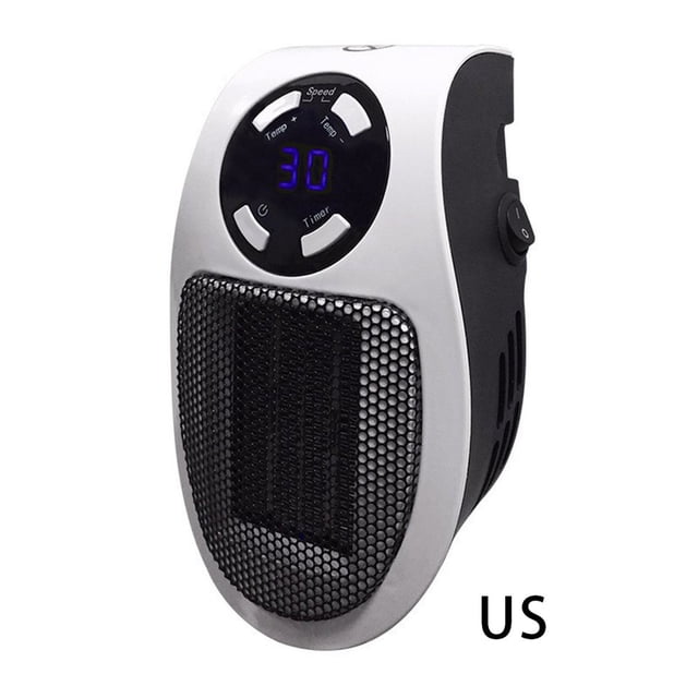 Calentador de aire eléctrico con mini enchufe de pared 110-220 V con pantalla LED