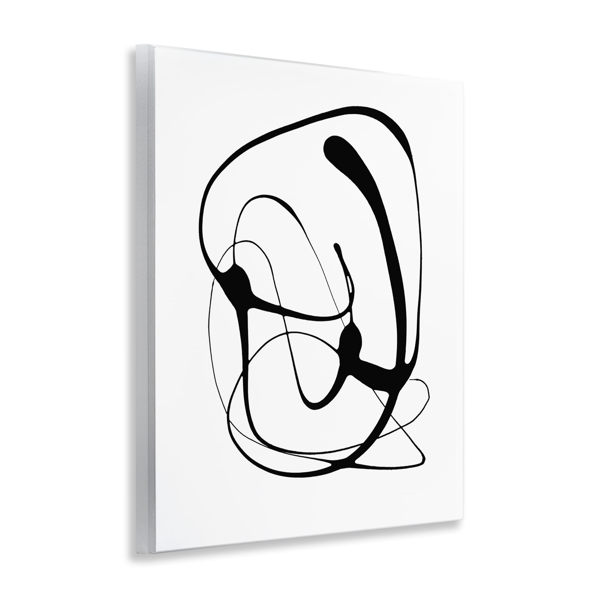 Stupell Industries Black Modern Swirl Abstract Painting Unframed Art Print Wall Art, 11 x 14