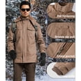 thumbnail image 5 of Tyhengta Men's Winter Jacket Cotton Jackets Fleece Lined Thick Work Warm Cargo Coats with Hooded Khaki 2XL, 5 of 11