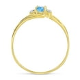 thumbnail image 6 of 10k Yellow Gold Oval Blue Topaz And Diamond Ring, 6 of 8