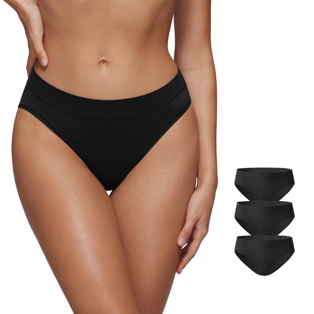 Calzones CRZ YOGA Softhold Bikini Paquete de 3 Negro Mediano