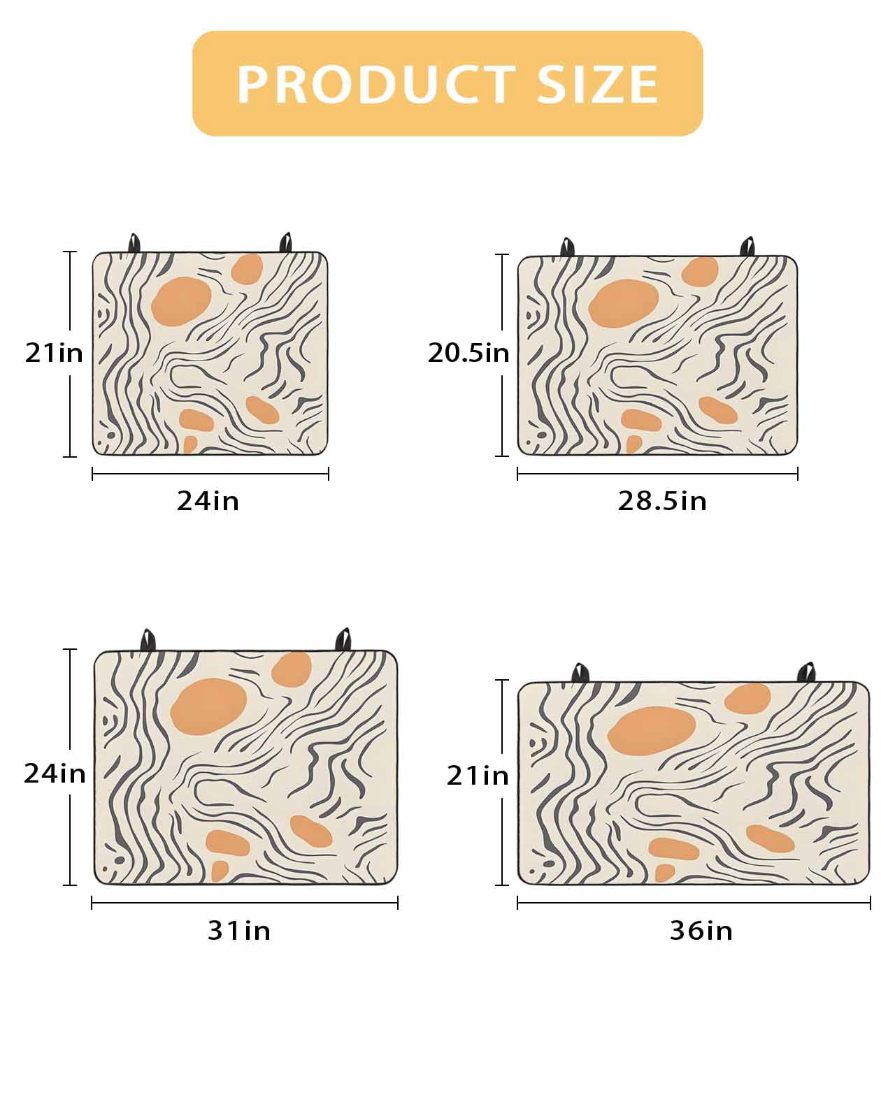 nqOlkjepod Large Induction Cooktop Protector Mat 24"x21", Orange Geometric Stove Top Covers for Electric Stove, Modern Color Block Abstract Decorative Stove Burner Cover Mats, Glass Top Stove Cover