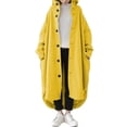 thumbnail image 1 of Ladies Solid Colour Personalised Street Sweatshirt Hooded Women's Windbreaker Mid Length Jacket, 1 of 5