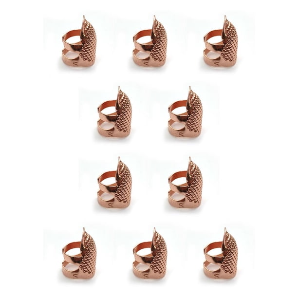 Wosthever Protección para la punta de los dedos, dedal antideslizante, para trabajar a mano, accesorios de bordado para manualidades DIY, oro rosa Oro rosa S 10piezas Wosthever CBP212614