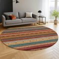 thumbnail image 6 of Addison Rugs Mayfield Premium Machine Washable Transitional Stripes Paprika Round Rug, 8' x 8', 6 of 6
