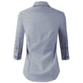 thumbnail image 2 of Doublju Women's 3/4 Sleeve Slim Fit Button Down Dress Shirt (Plus Size Available), 2 of 4