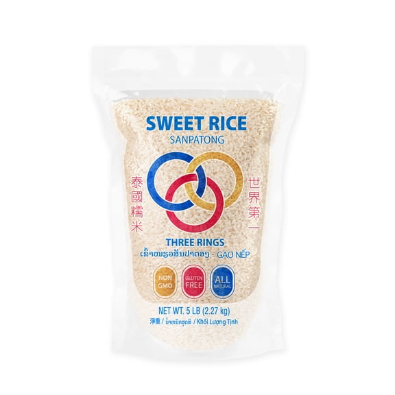 Eastland Three Rings Sweet Rice Sanpatong 5 Lbs Bags