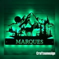 thumbnail image 2 of Craftnamesign Custom Deer Mountain Metal Wall Art LED Light, Deer Metal Sign, Mountain Wall Decor, 2 of 3