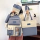 thumbnail image 3 of Mochila escolar de cinco piezas para estudiantes de primaria, mochila de lona fresca de gran capacidad para niñas, 3 of 6