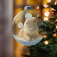thumbnail image 5 of Cute Cat Christmas Glass Ornaments,Tabletop Ornaments for Christmas Tree,Xmas Tree Kitten Ball Ornament Holiday Decor for Cat Lovers,Xmas Home Party Centerpiece Mantel, Fall Winter Home Decor, 5 of 9